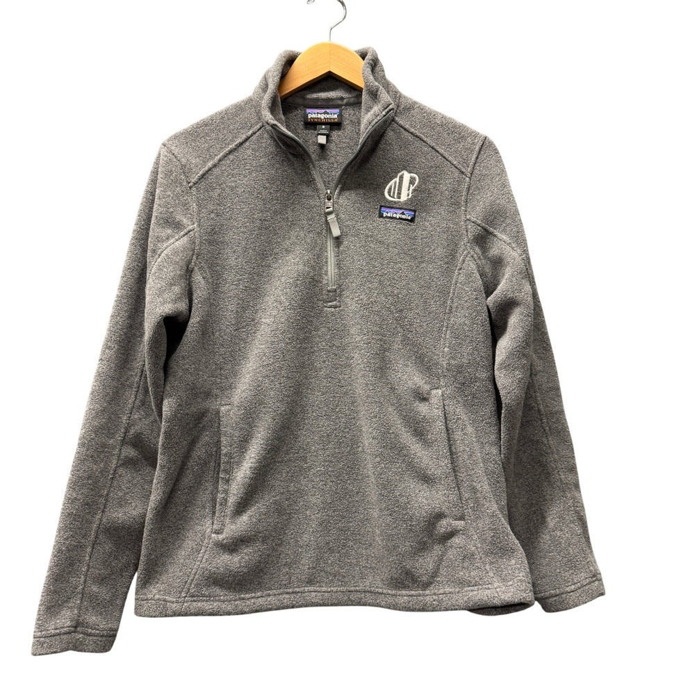 Patagonia Synchilla Fleece Pullover Womens Medium Marsupial Gray 1/4 Zip + Logo